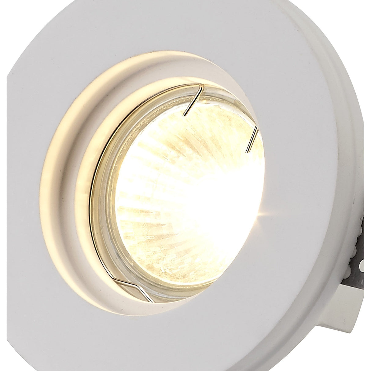 White Paintable Round Recessed Spotlight with GU10 Compatibility, 103mm Cut-Out