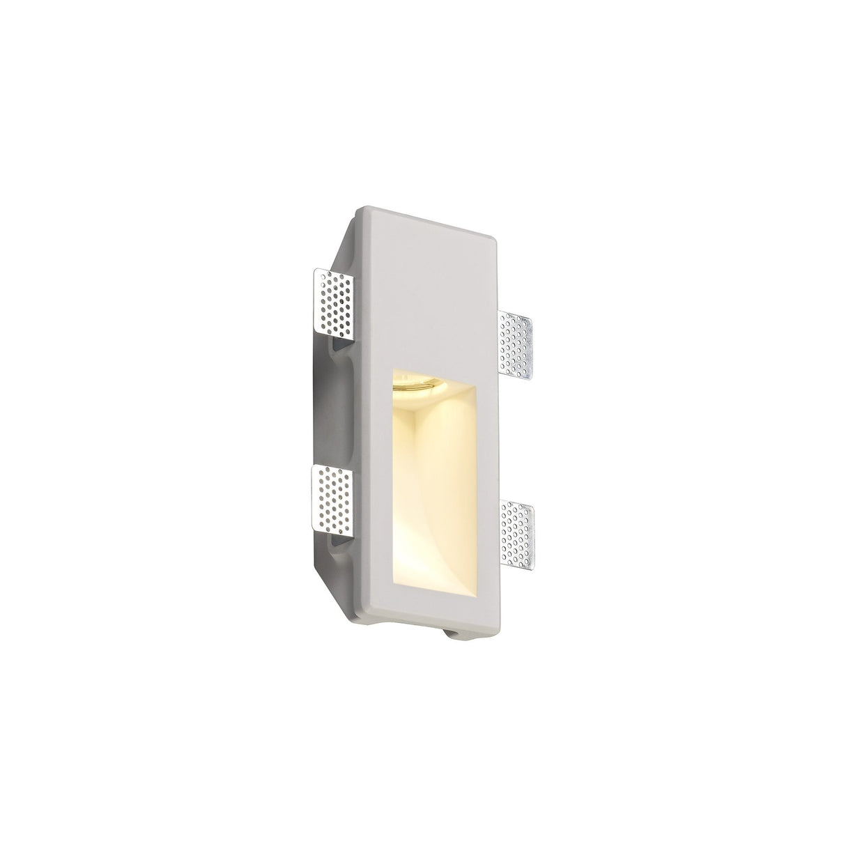 Contemporary Recessed Gypsum Wall Lamp, GU10 Compatible, Paintable White Finish