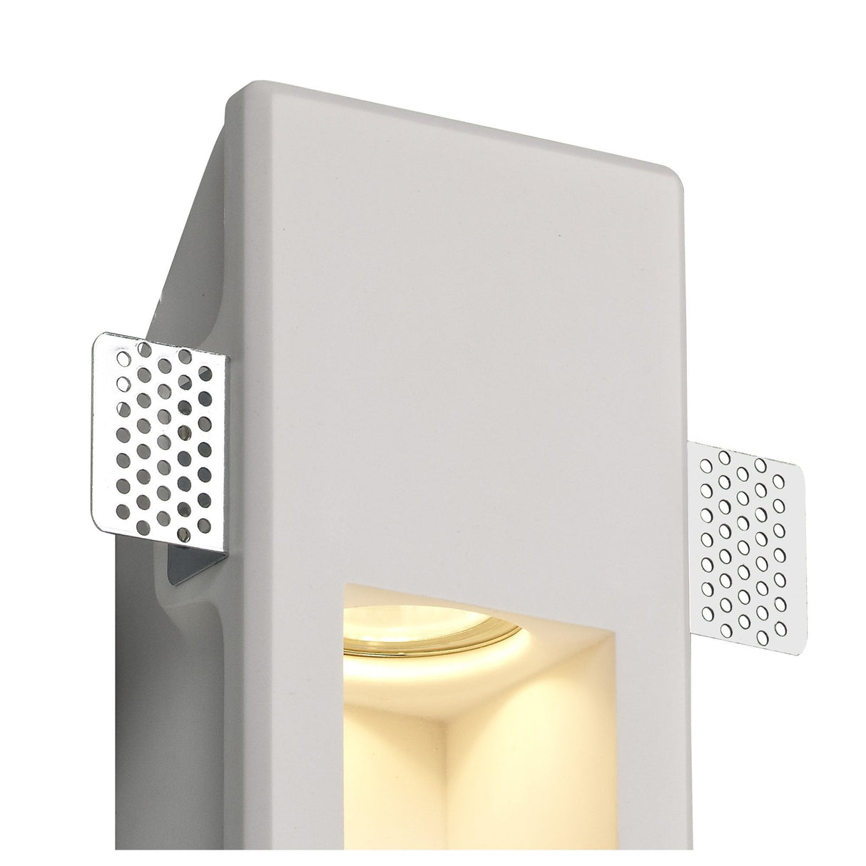 Modern White Gypsum Recessed Wall Lamp, Customizable Finish, GU10 Compatible
