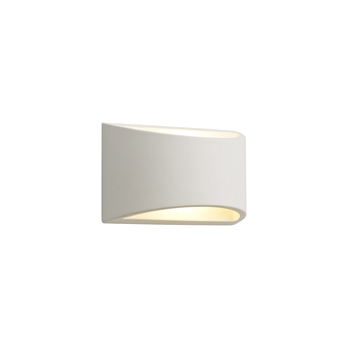 White Paintable Gypsum Rectangular Wall Lamp, 1 x G9 Socket