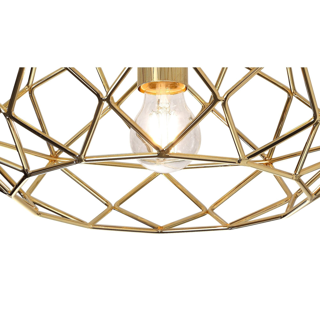 Elegant Polished Brass Flush Ceiling Light Fixture with E27 Socket