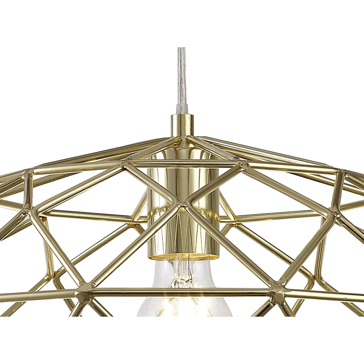 Gleaming Brass Elliptical Pendant Light - E27 Socket