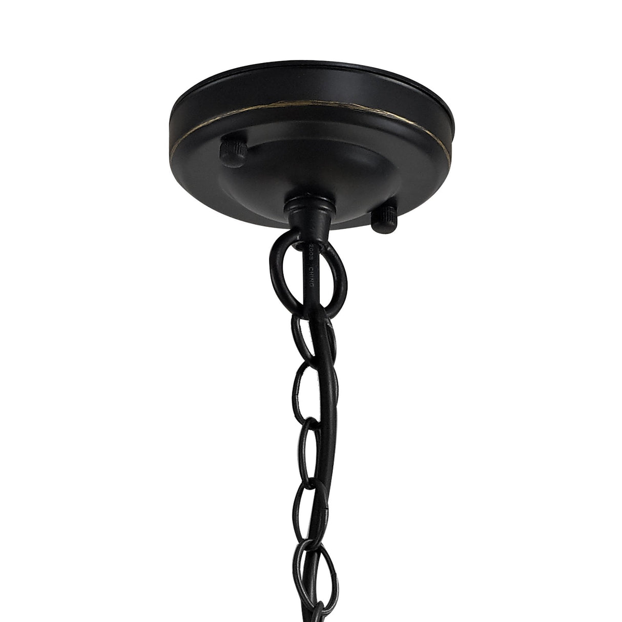Elegant Black and Gold Pendant Light with Clear Seeded Glass Shade, Adjustable Drop Length