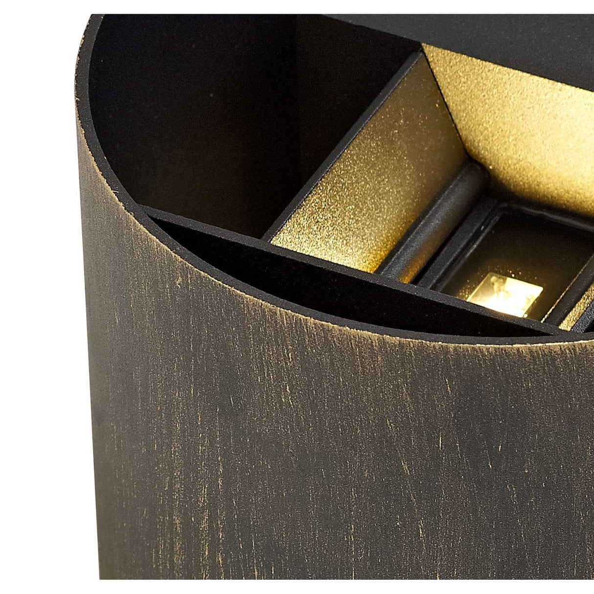 Modern Black and Gold Dual Beam Wall Lamp, 2 x 3W COB LEDs, 3000K, 410lm, IP54, 3-Year Warranty