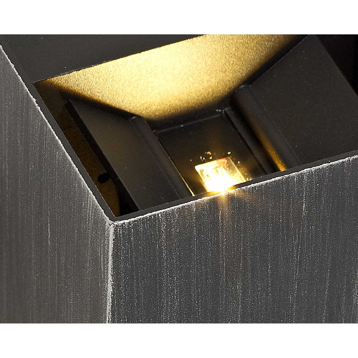 Dual Beam LED Wall Lamp, 6W Total, Warm White, IP54, Black/Silver, 3-Year Warranty