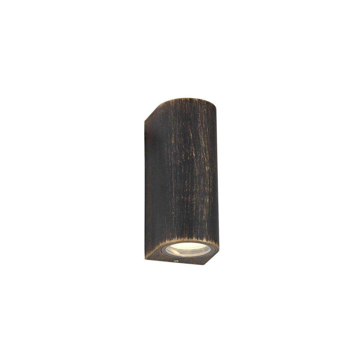 Elegant Black and Gold Curved Wall Sconce with Clear Shade, 2 x GU10, IP54