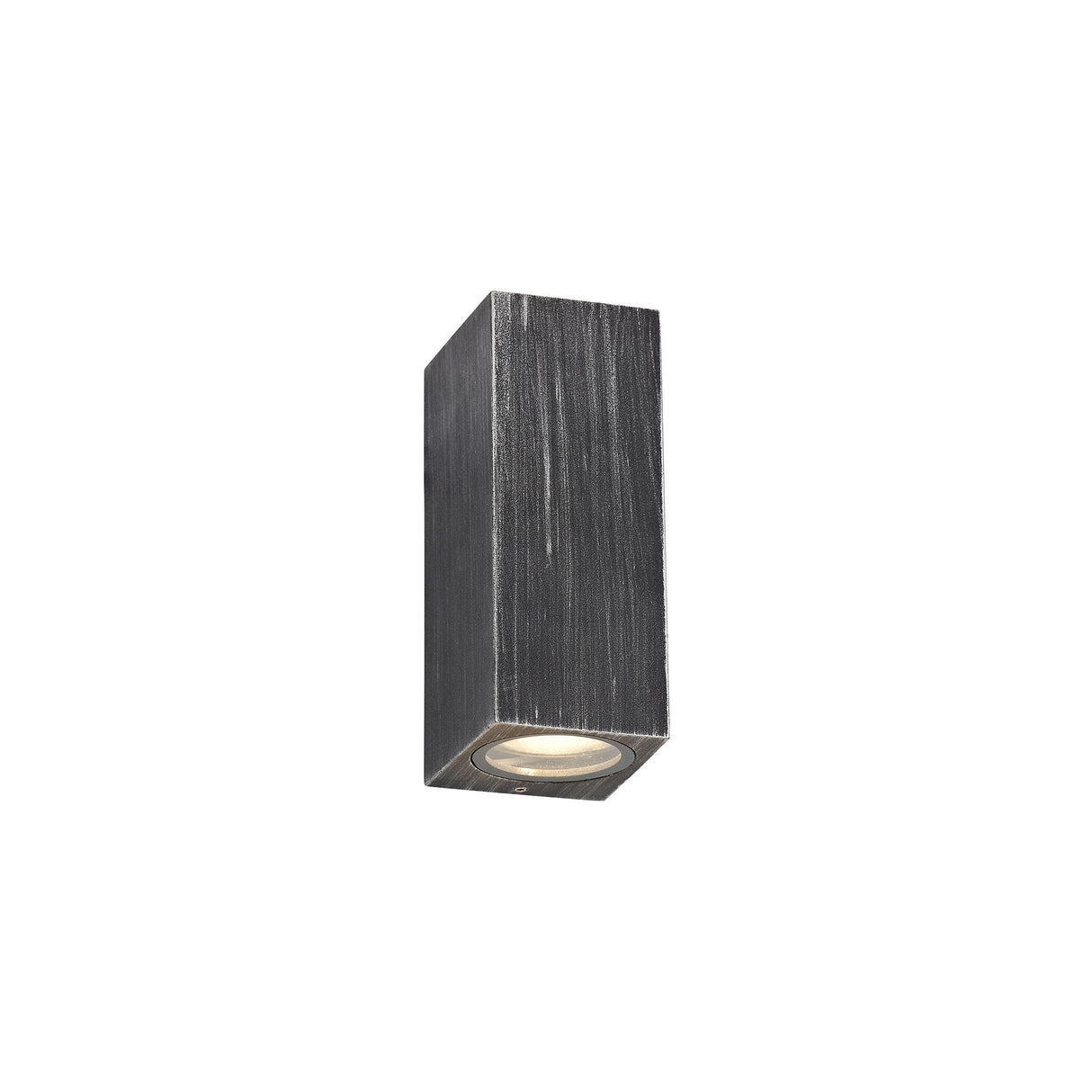 Modern Dual GU10 Rectangle Wall Sconce, IP54, Black/Silver Finish