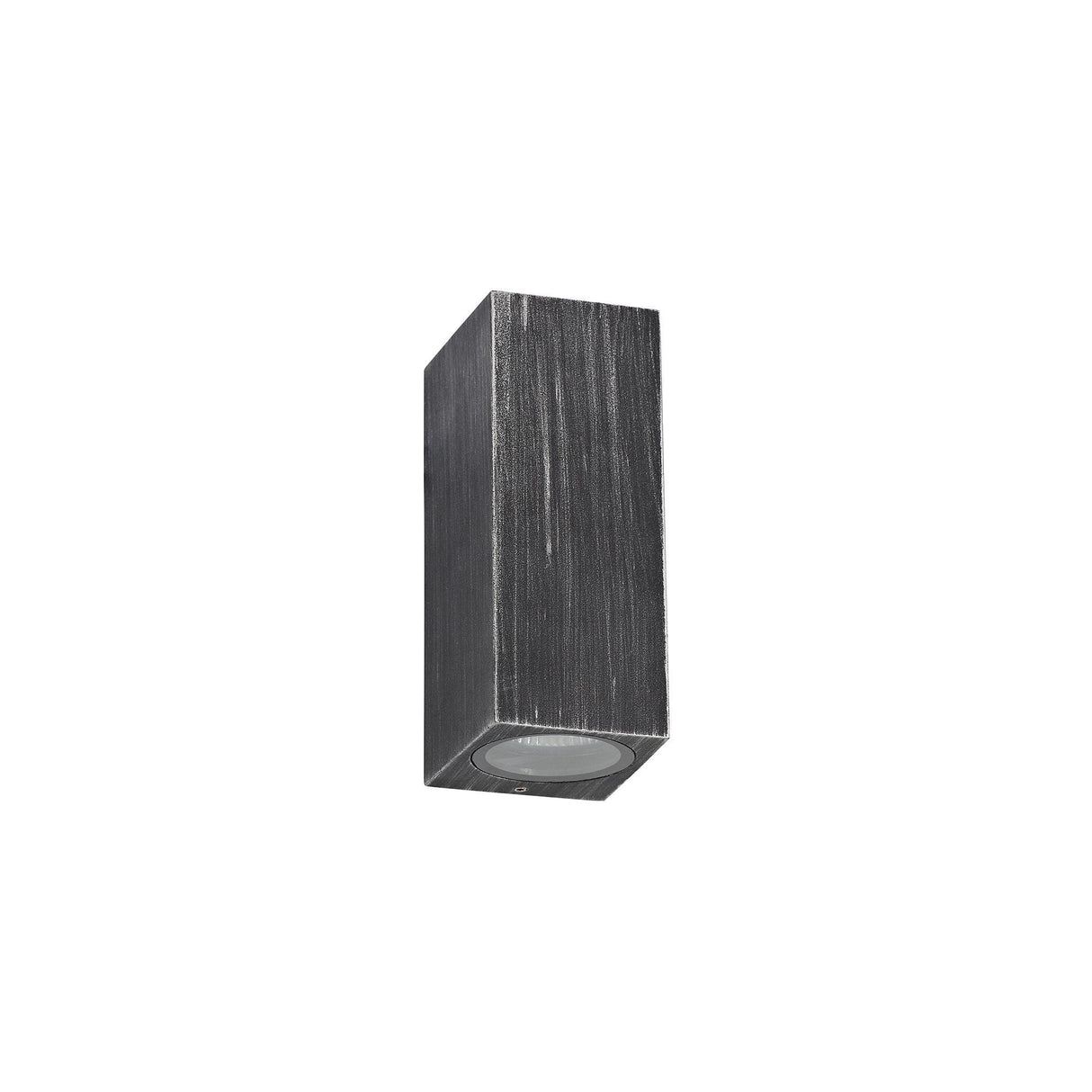 Modern Dual GU10 Rectangle Wall Sconce, IP54, Black/Silver Finish