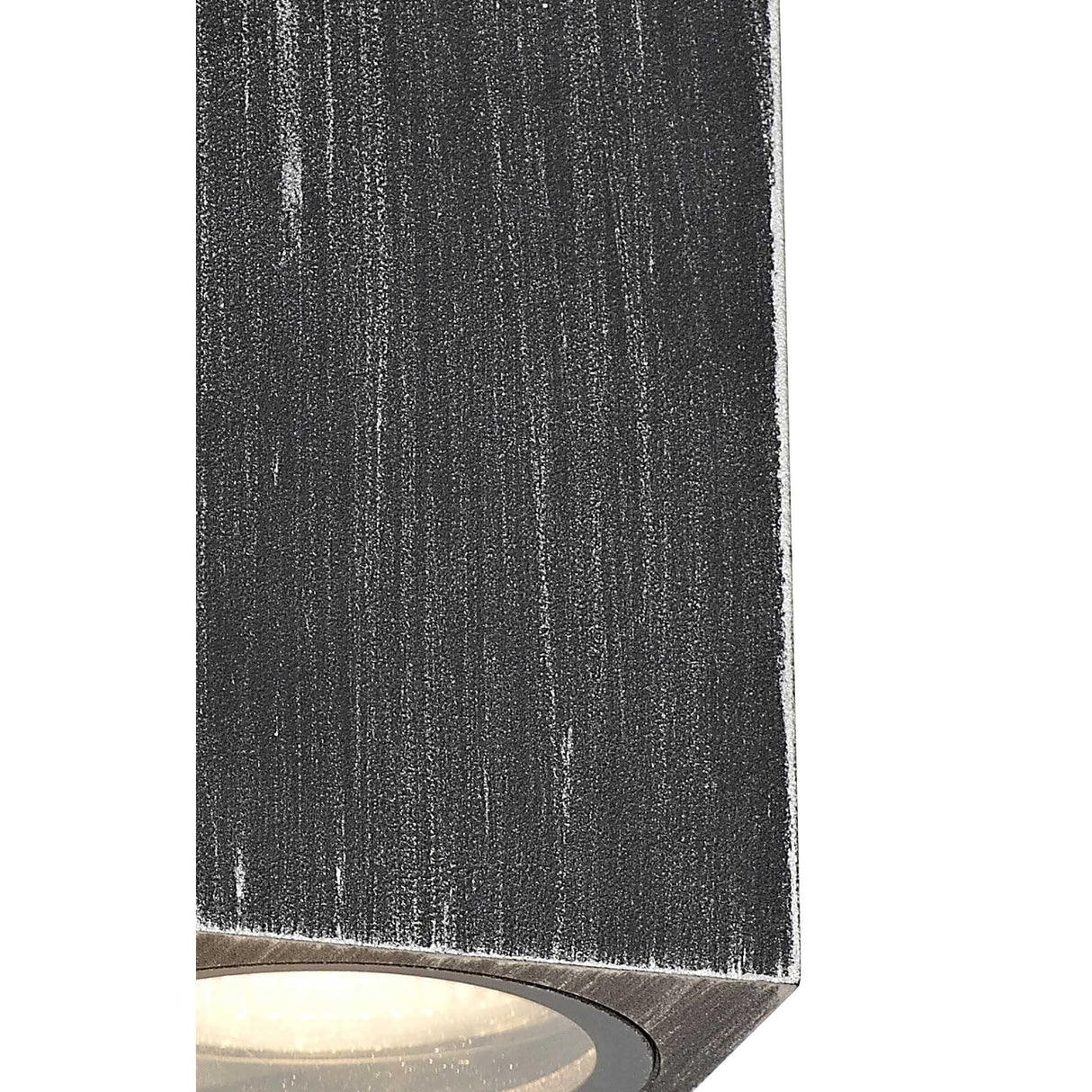 Modern Dual GU10 Rectangle Wall Sconce, IP54, Black/Silver Finish