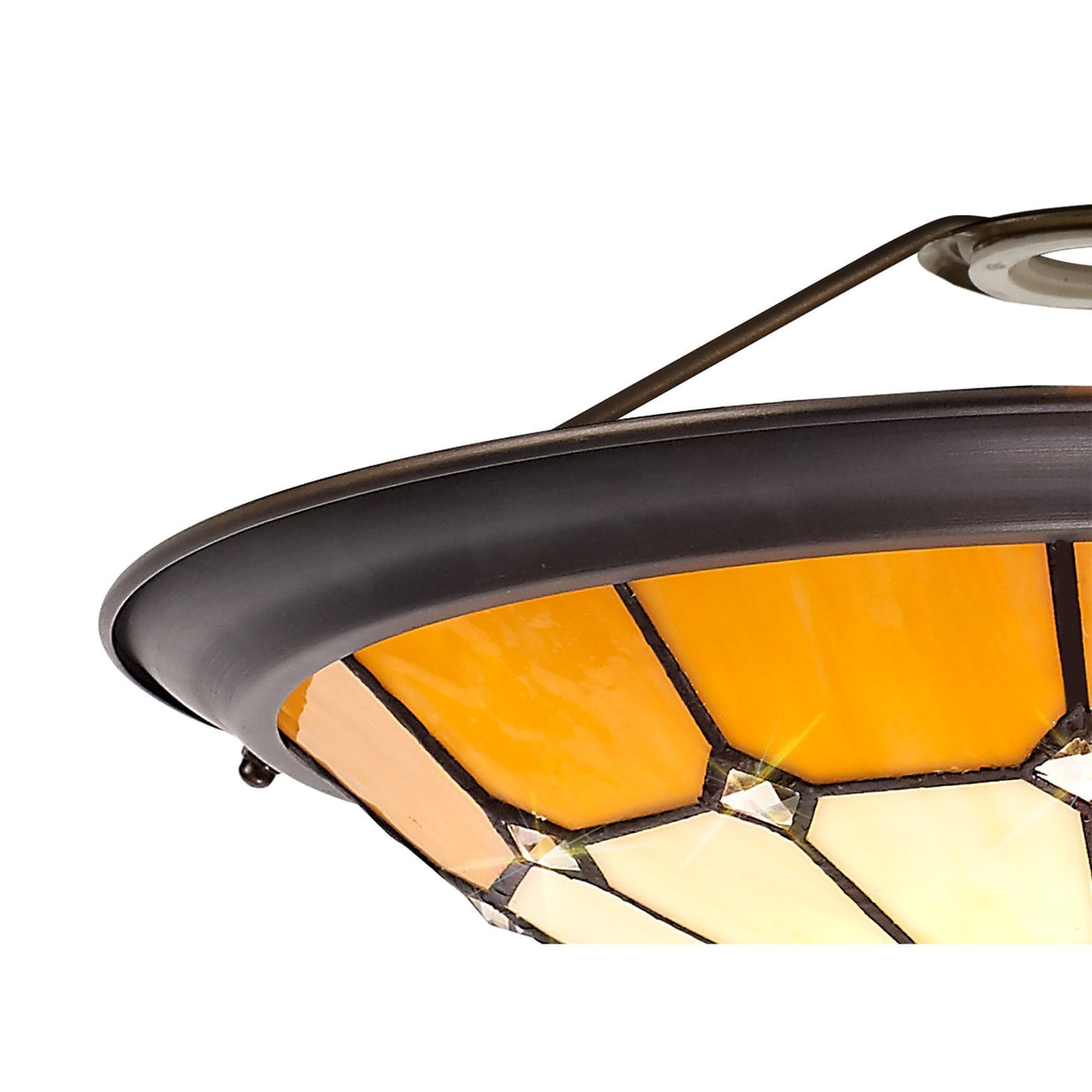 Elegance 35cm Tiffany-Style Uplighter Shade with Crystal Accents