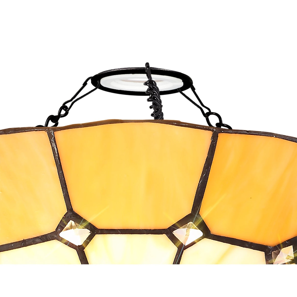 Elegance 35cm Tiffany-Style Uplighter Shade with Crystal Accents