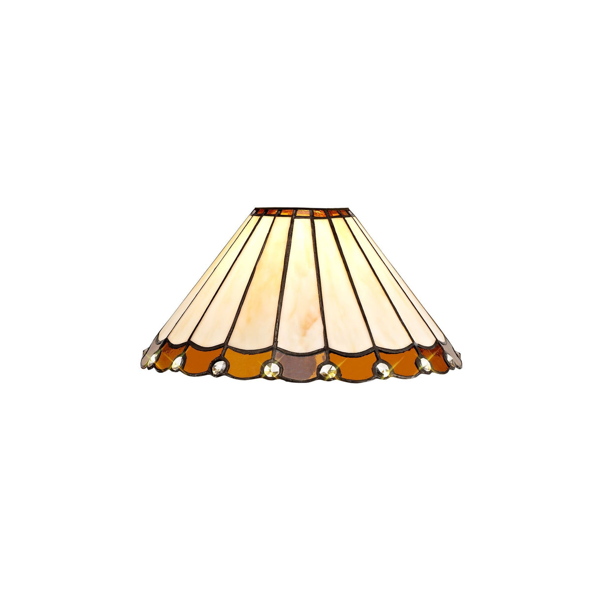 Amber-Cream Crystal Lampshade, 30cm Non-Electric Design