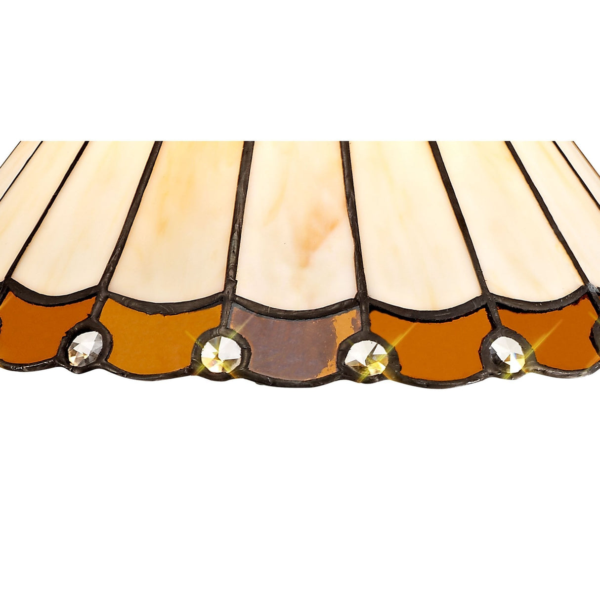 Amber-Cream Crystal Lampshade, 30cm Non-Electric Design
