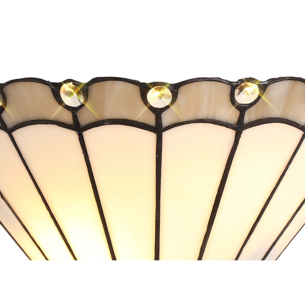 Elegant Tiffany-Style Wall Sconce with Crystals, Dual E14 Fixture