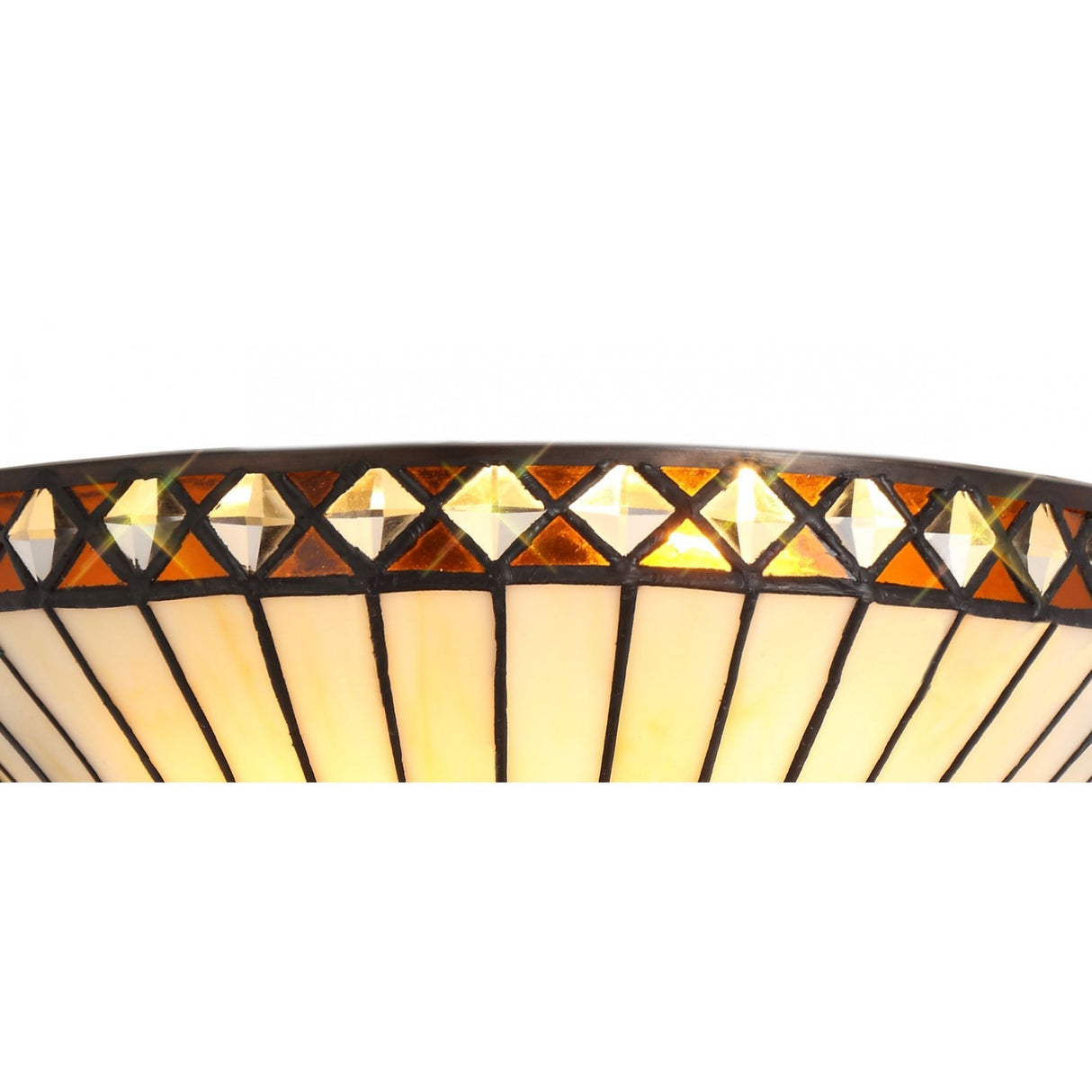 Amber & Cream Crystal Wall Lamp, Dual E14 40W, Handcrafted Elegance