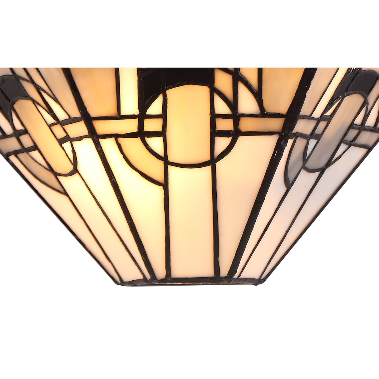 Elegant Tiffany-Inspired Wall Lamp with Crystal Accents, White/Grey/Black