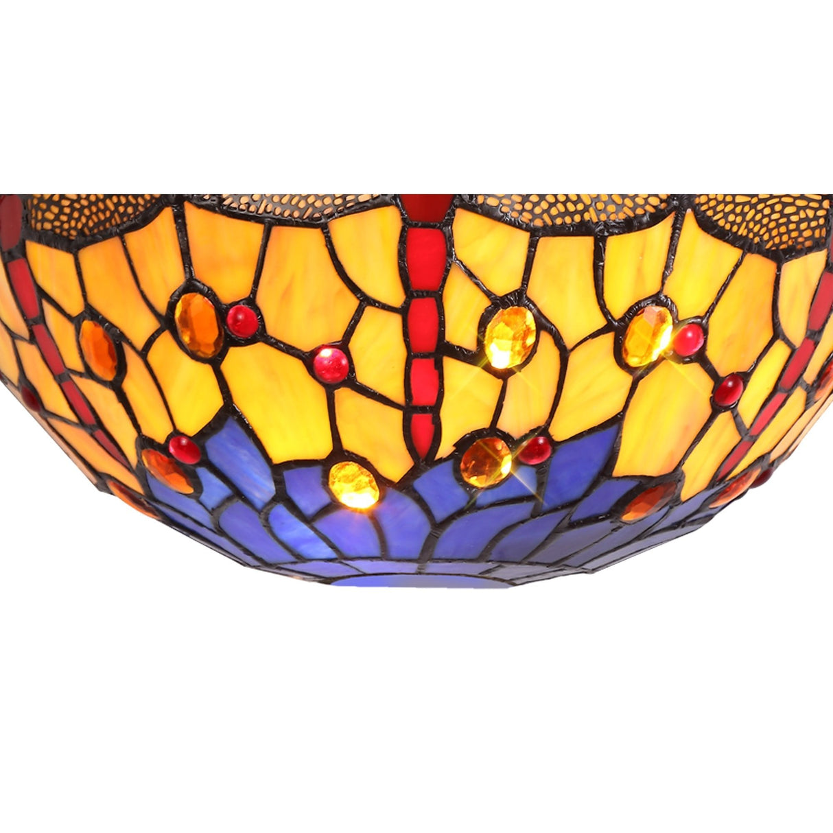 Artisan Tiffany Wall Sconce with K9 Crystal Accents, Blue/Orange Hues