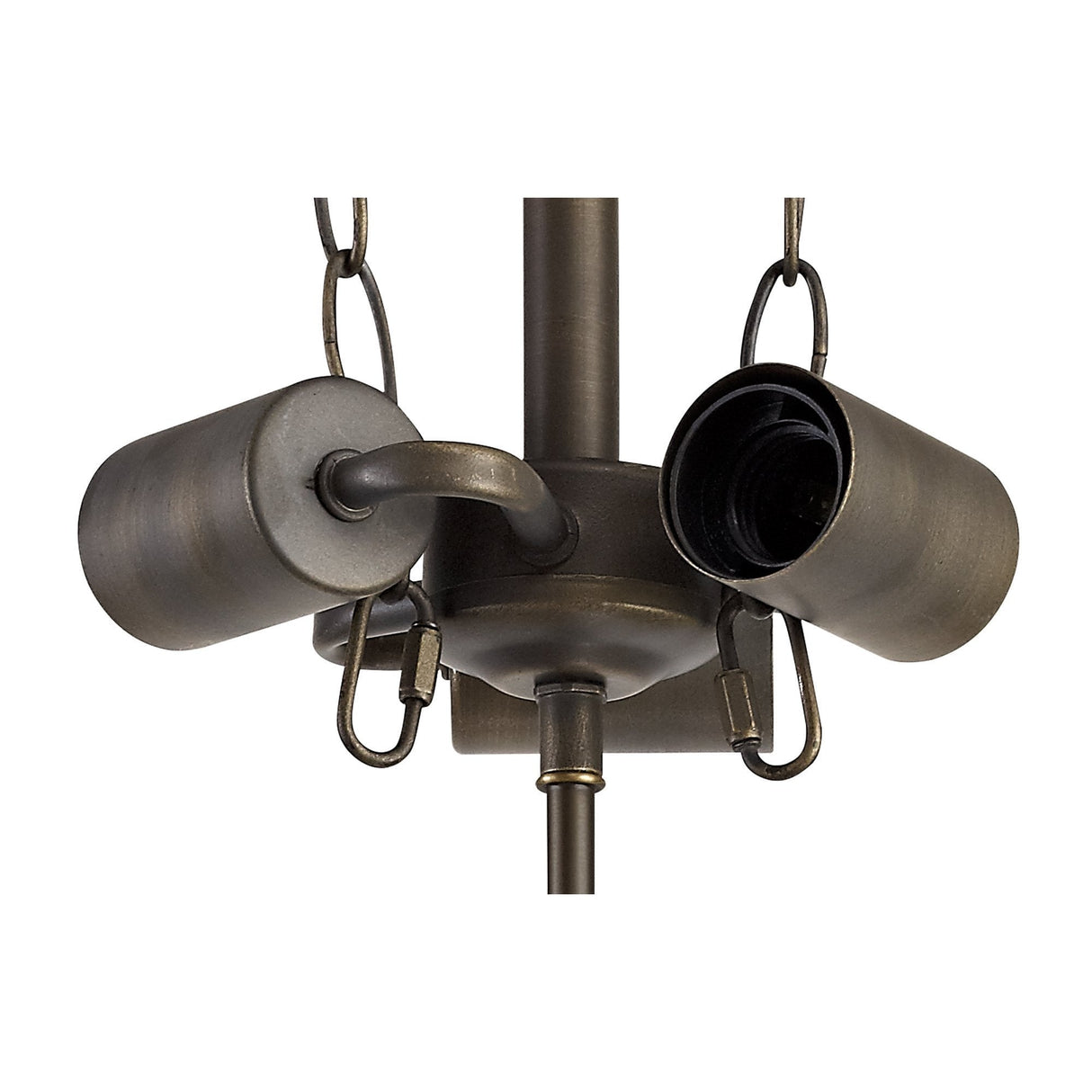 Antique Brass Triple-Light Ceiling Fixture, E27 Sockets