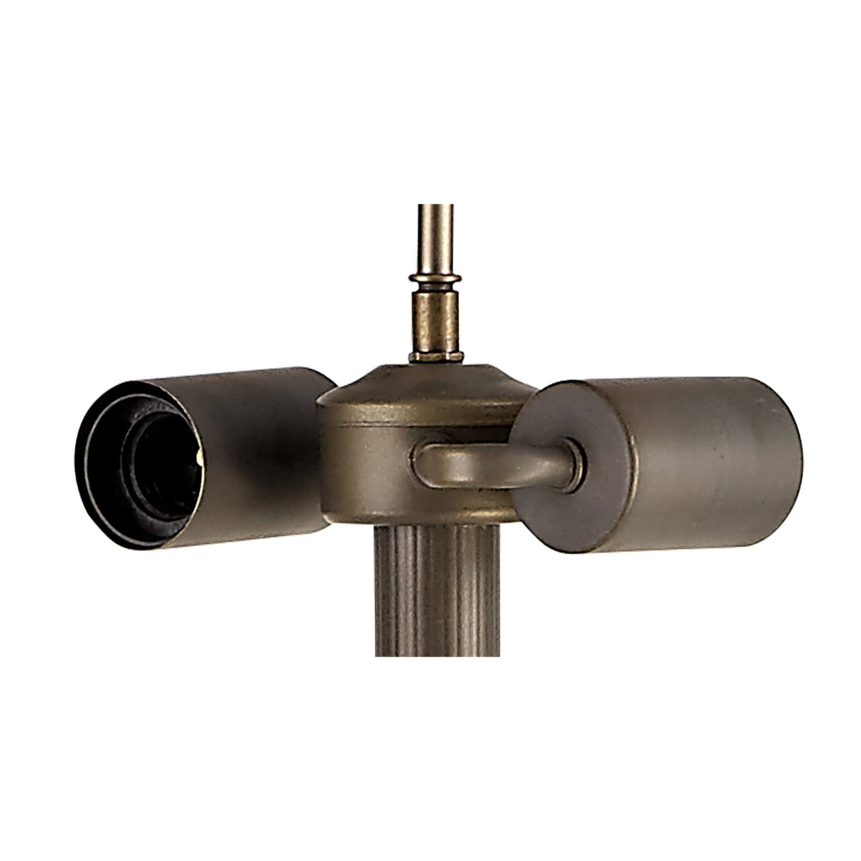 Elegant Stepped Floor Lamp in Aged Antique Brass, Dual E27 Design