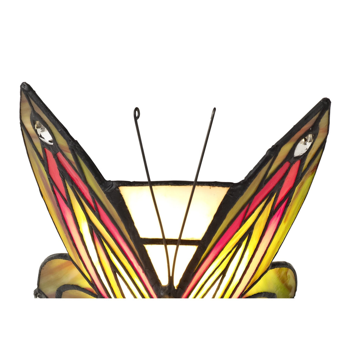 Tiffany-Inspired Butterfly Accent Lamp with Crystal Detailing