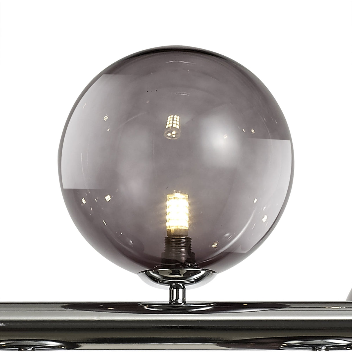 Elegant 7-Light Pendant with Polished Chrome and Smoked Glass Finish