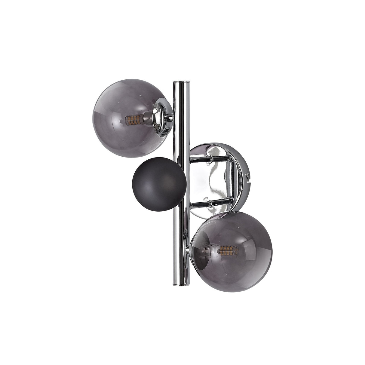 Contemporary Wall Sconce: Polished Chrome with Smoked Glass Accents
