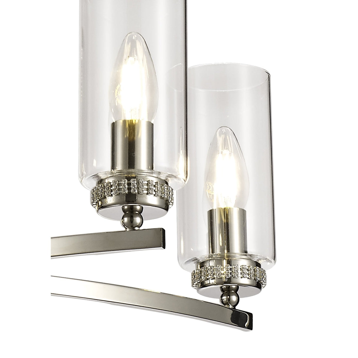Polished Nickel Pendant/Semi-Flush Ceiling Light with Crystal Accents