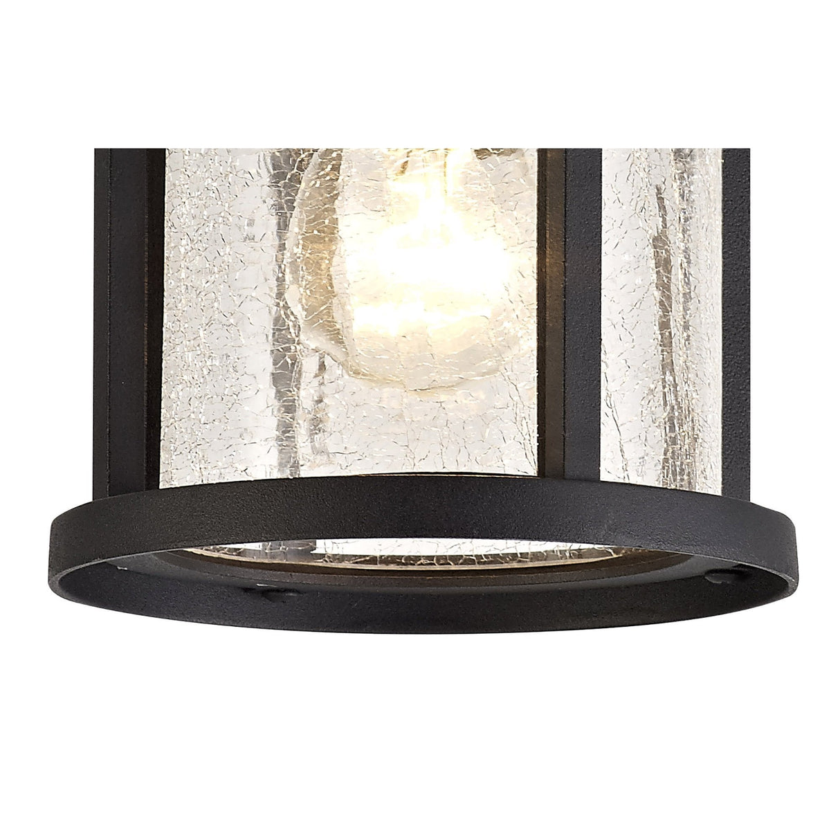 Black & Clear Crackled Glass Ceiling Light, E27, IP54, 2-Year Warranty