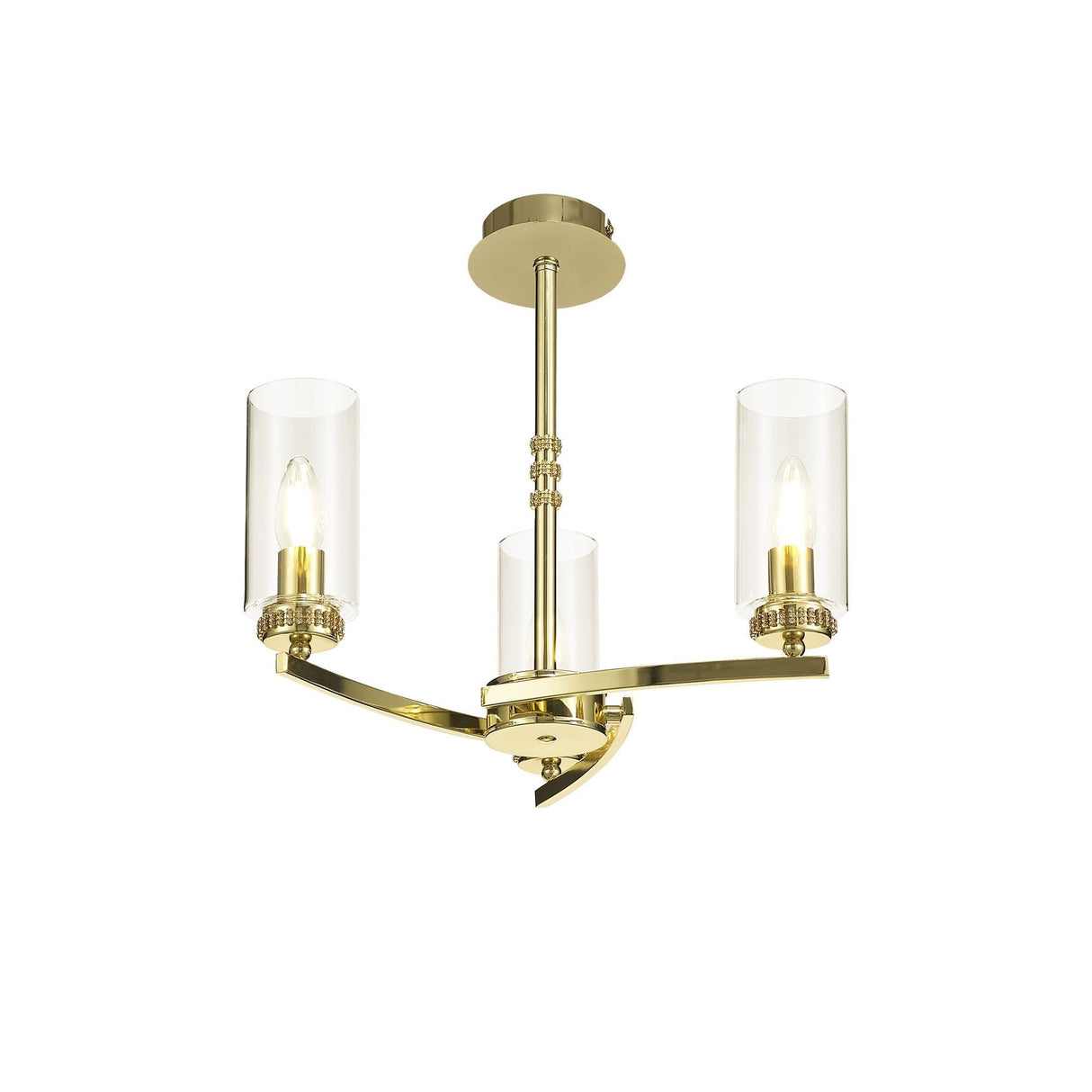 Luxe Gold Pendant Ceiling Light with Clear Crystal Accents