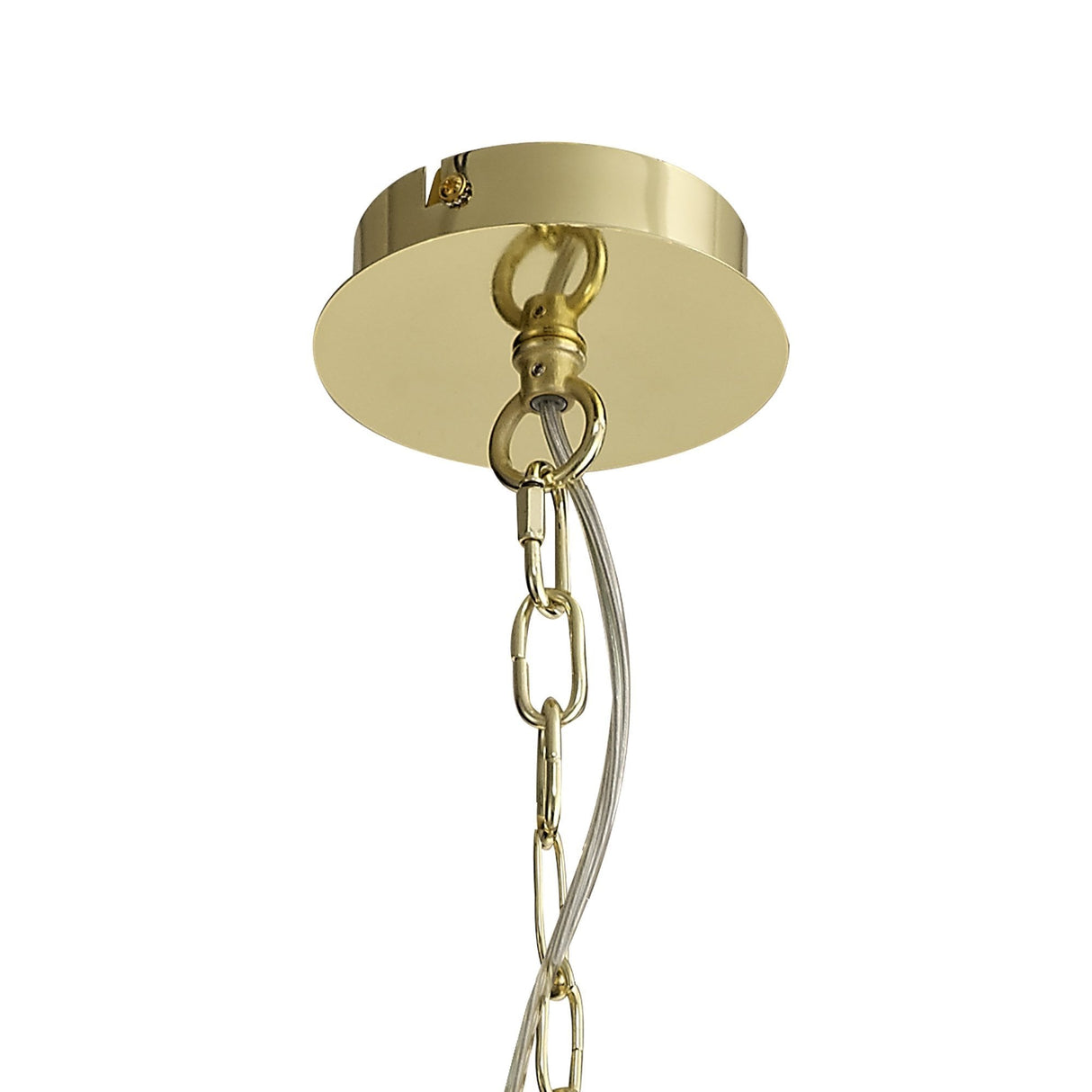 Elegant Polished Gold Pendant/Semi-Flush Ceiling Light with Clear Diyas Crystals
