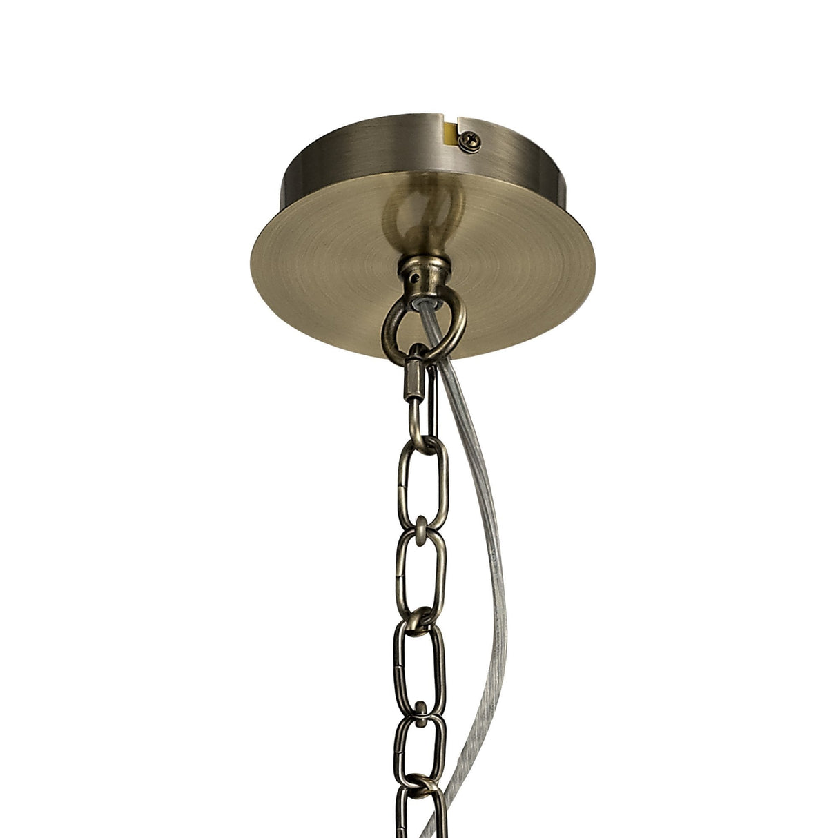 Elegant Antique Brass Pendant Chandelier with Clear Crystal Accents