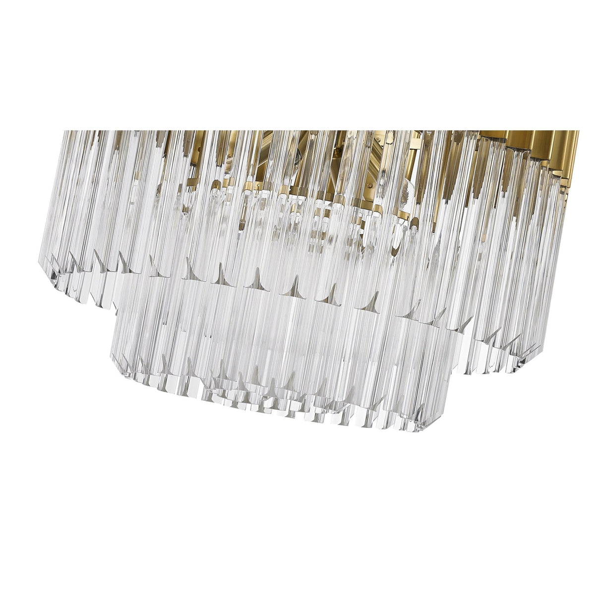 Elegant Brass & Glass 8-Light Pendant Chandelier