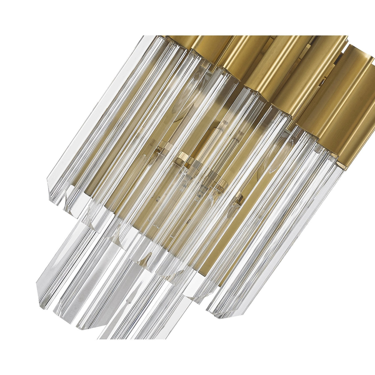 Brass and Glass Triple Light Wall Sconce