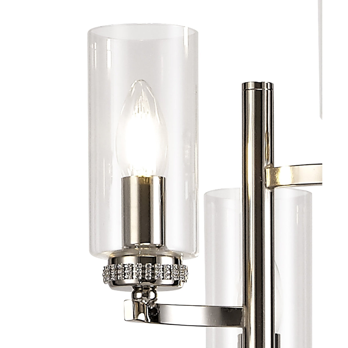 Polished Nickel 3-Light Floor Lamp with Clear Crystal Accents