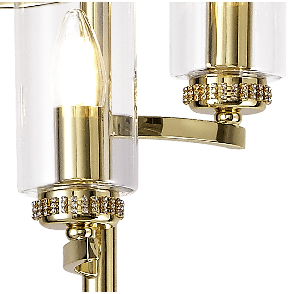 Elegant Polished Gold Floor Lamp with Crystal Accents