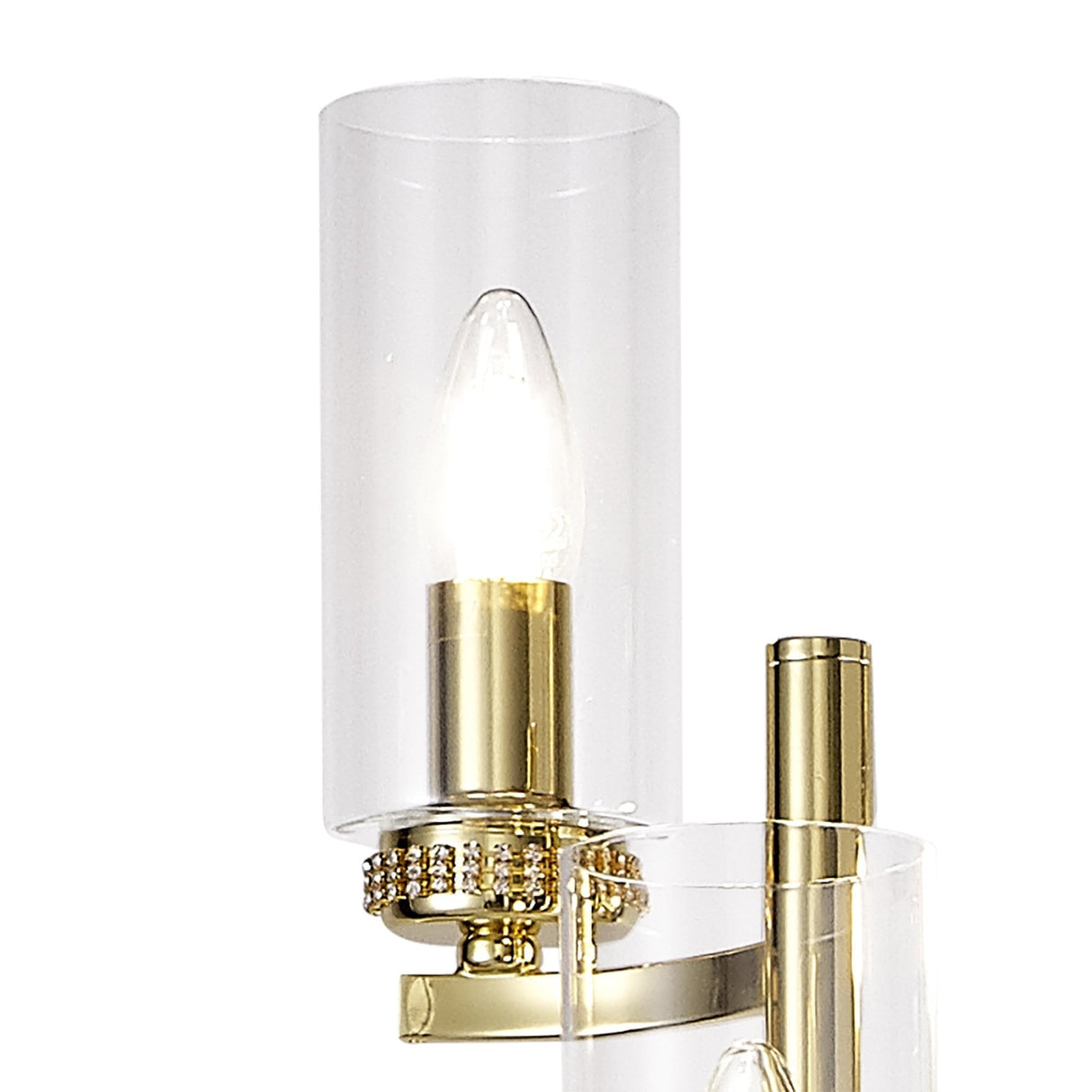 Elegant Polished Gold Floor Lamp with Crystal Accents