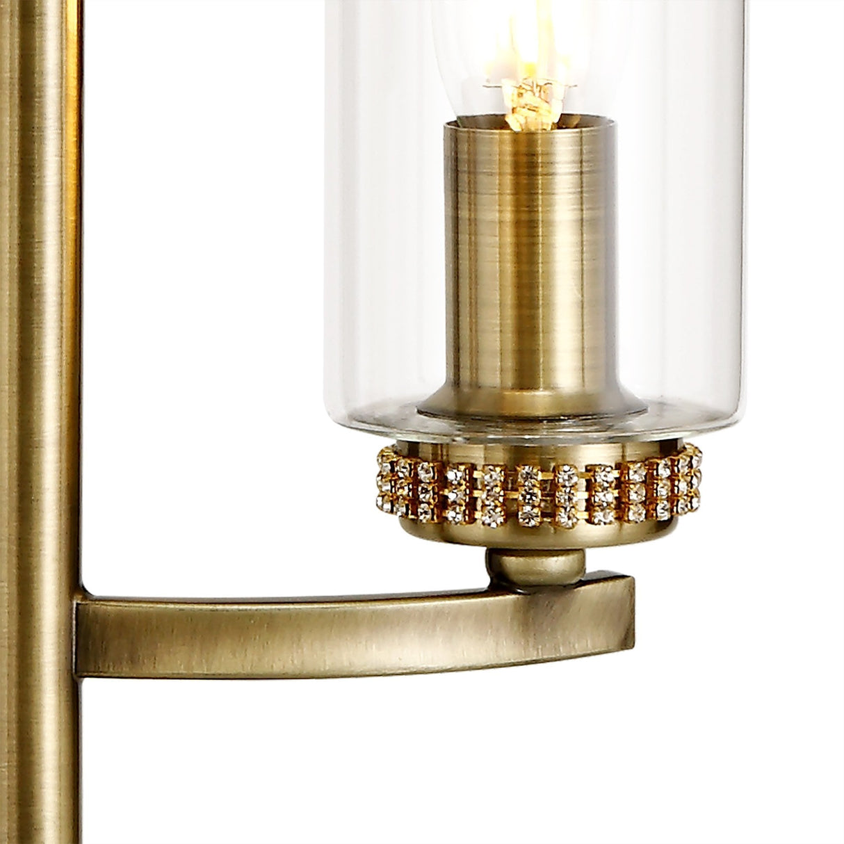 Vintage Elegance Table Lamp with Dual E14 Sockets and Antique Brass Finish