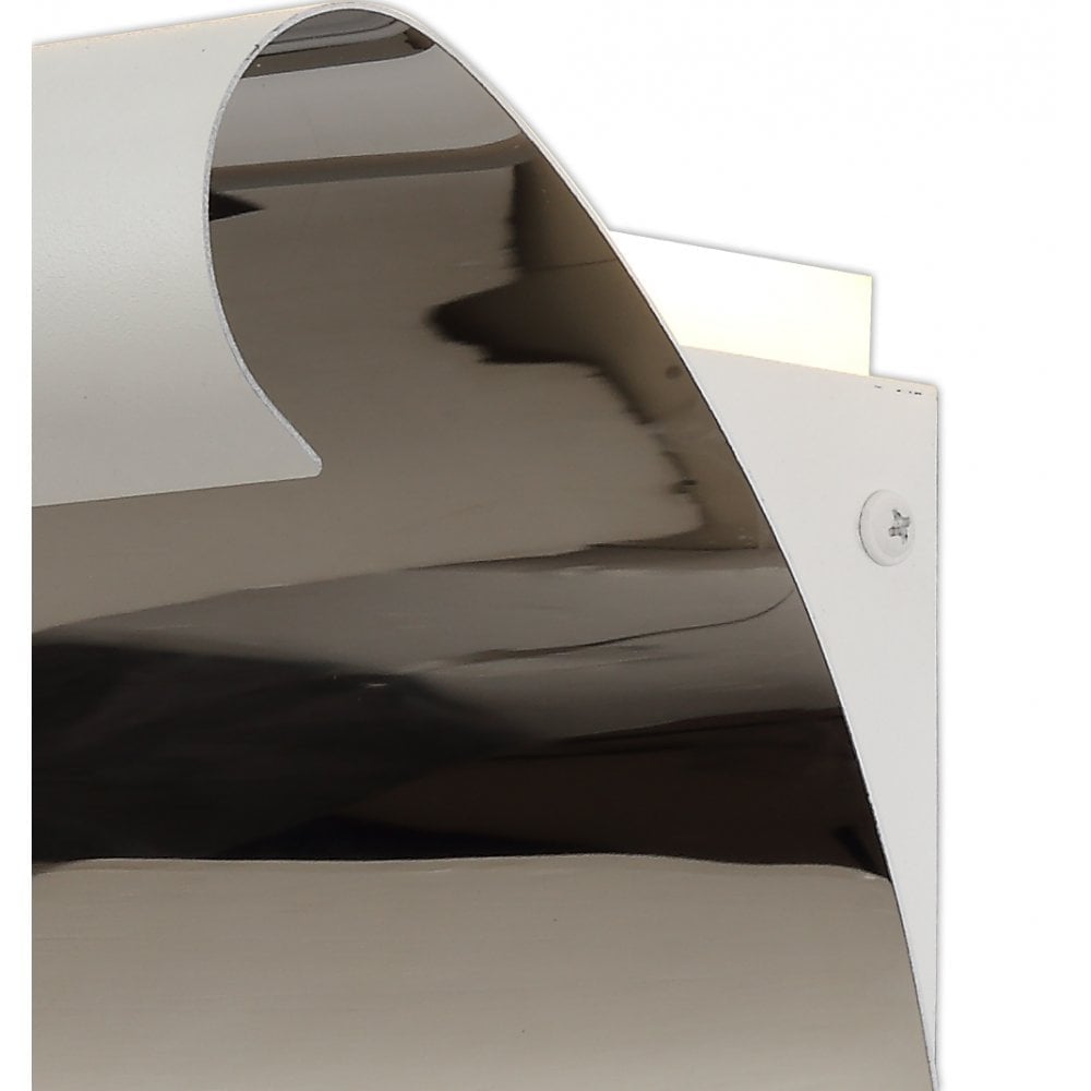 Modern Wall Lamp, 12W Integrated LED, Warm White, Sand White & Polished Chrome Finish, 3-Year Warranty