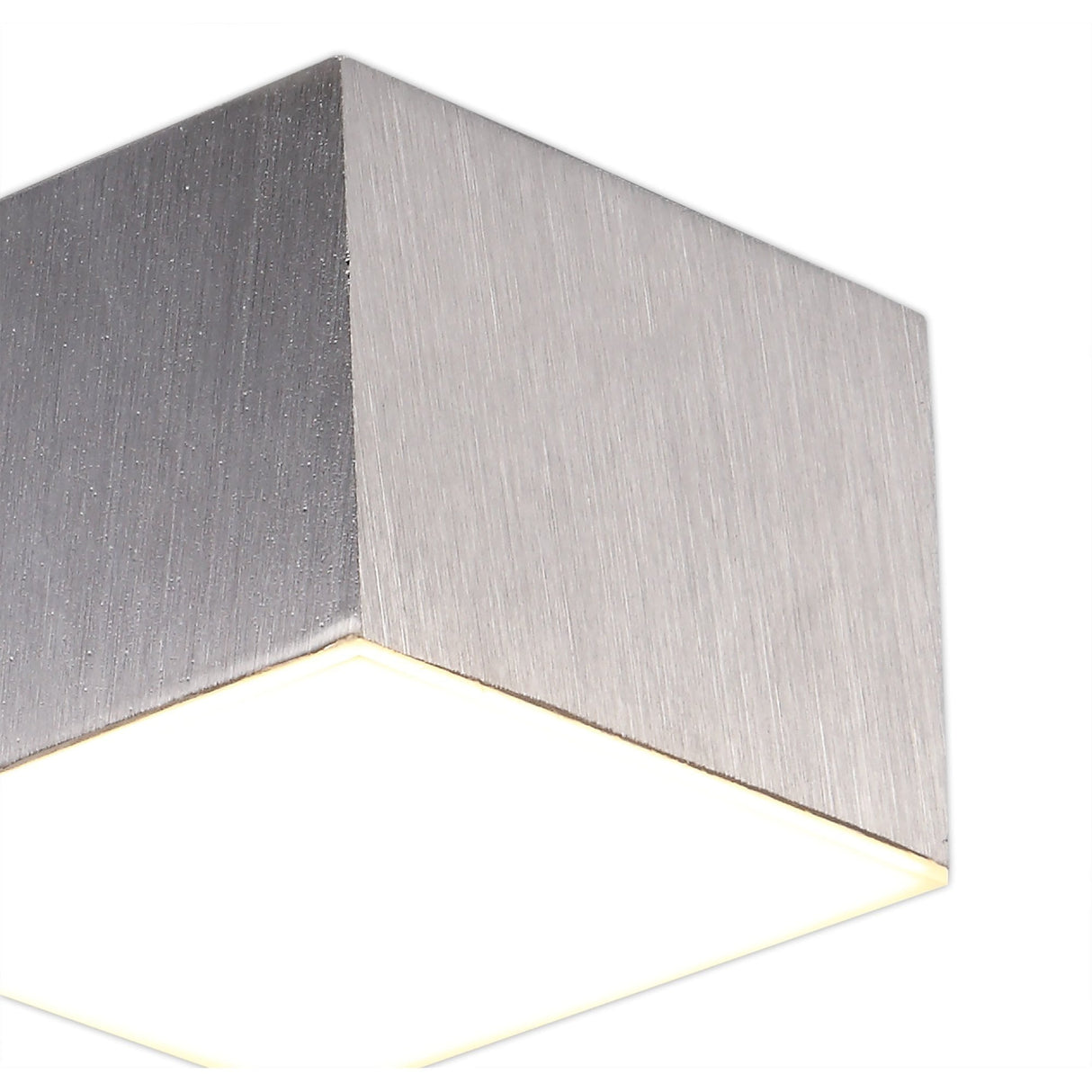 9cm Square LED Spotlight, 10W, Warm White 3000K, Satin Aluminium Finish, 3-Year Warranty