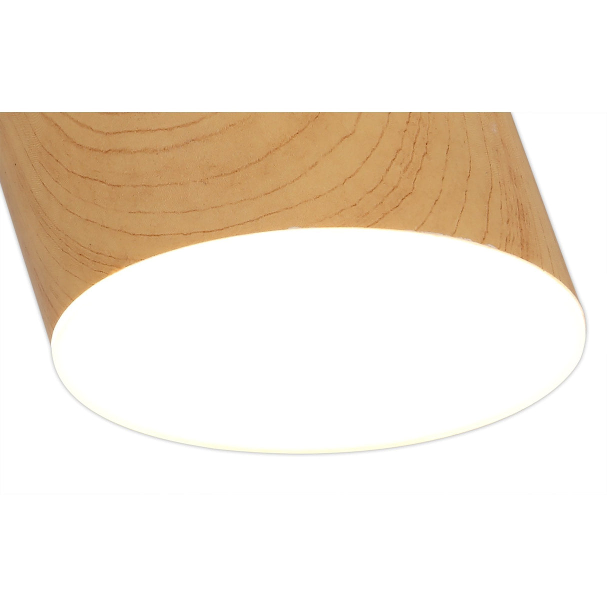 Contemporary Pine Wood LED Spotlight, 10W, 3000K, 700lm, Frosted White Shade, 3-Year Warranty