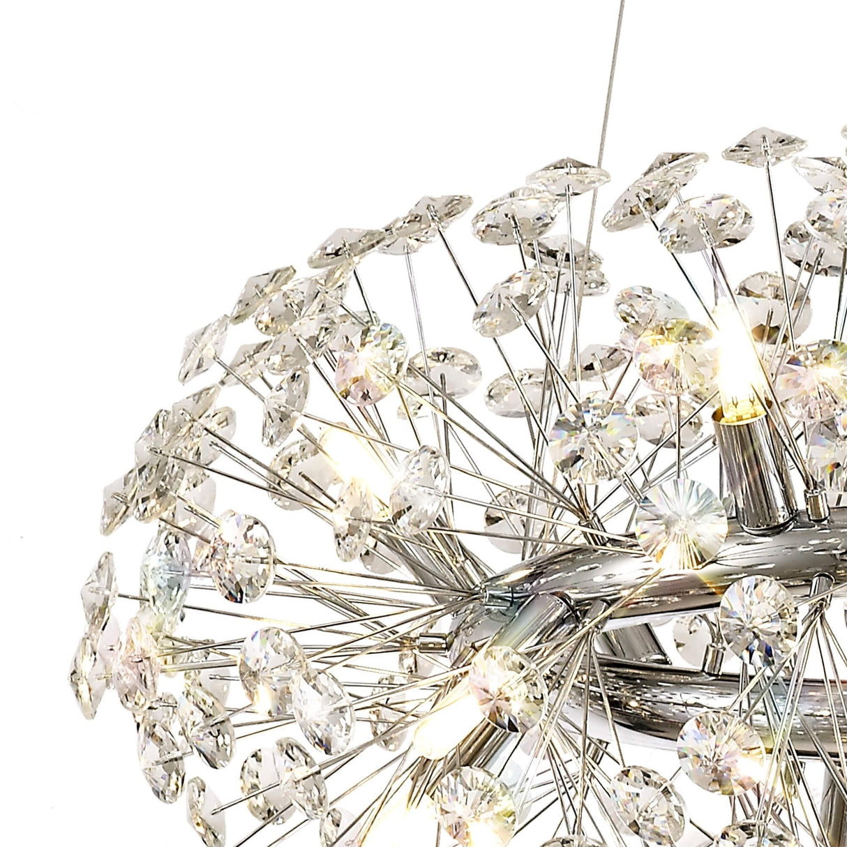 Radiant Cascade 12-Light Crystal Pendant in Polished Chrome