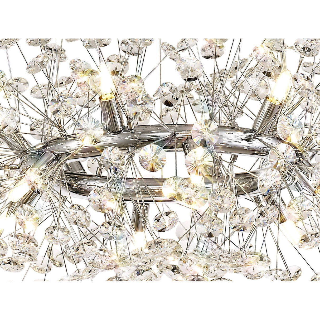 Radiant Cascade 12-Light Crystal Pendant in Polished Chrome