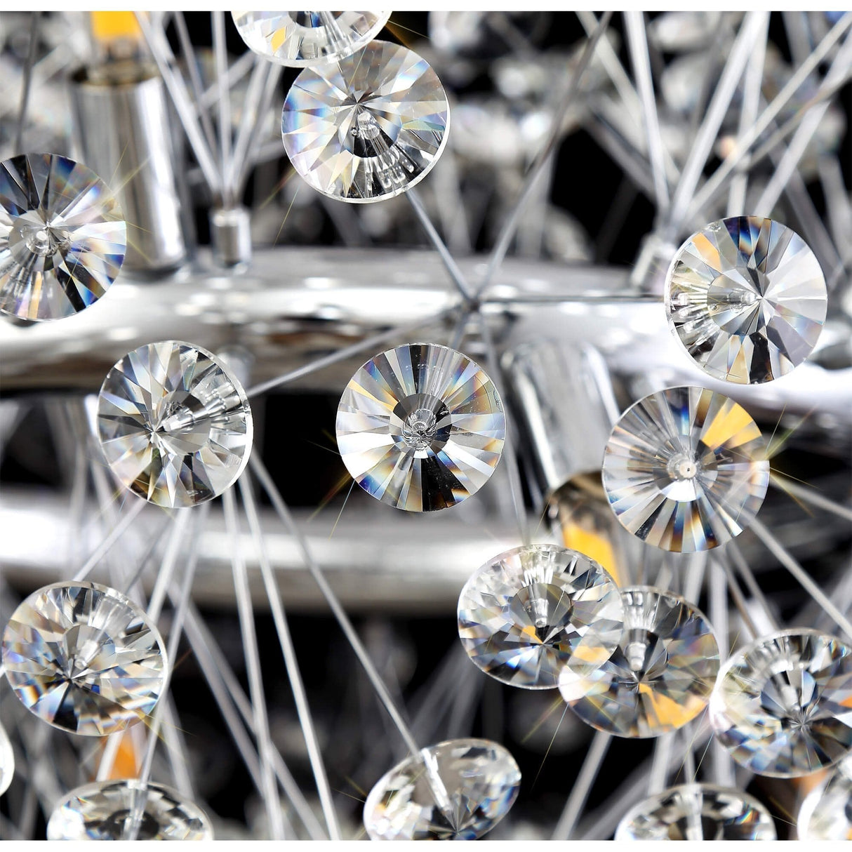 Radiant Cascade 12-Light Crystal Pendant in Polished Chrome