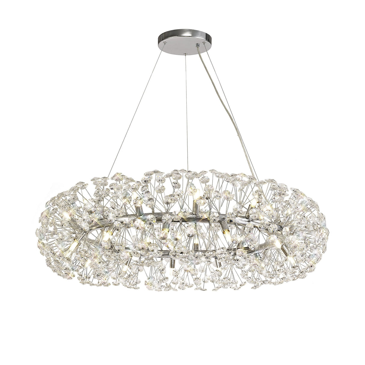 Radiant 26-Light Crystal Chandelier with Polished Chrome Finish