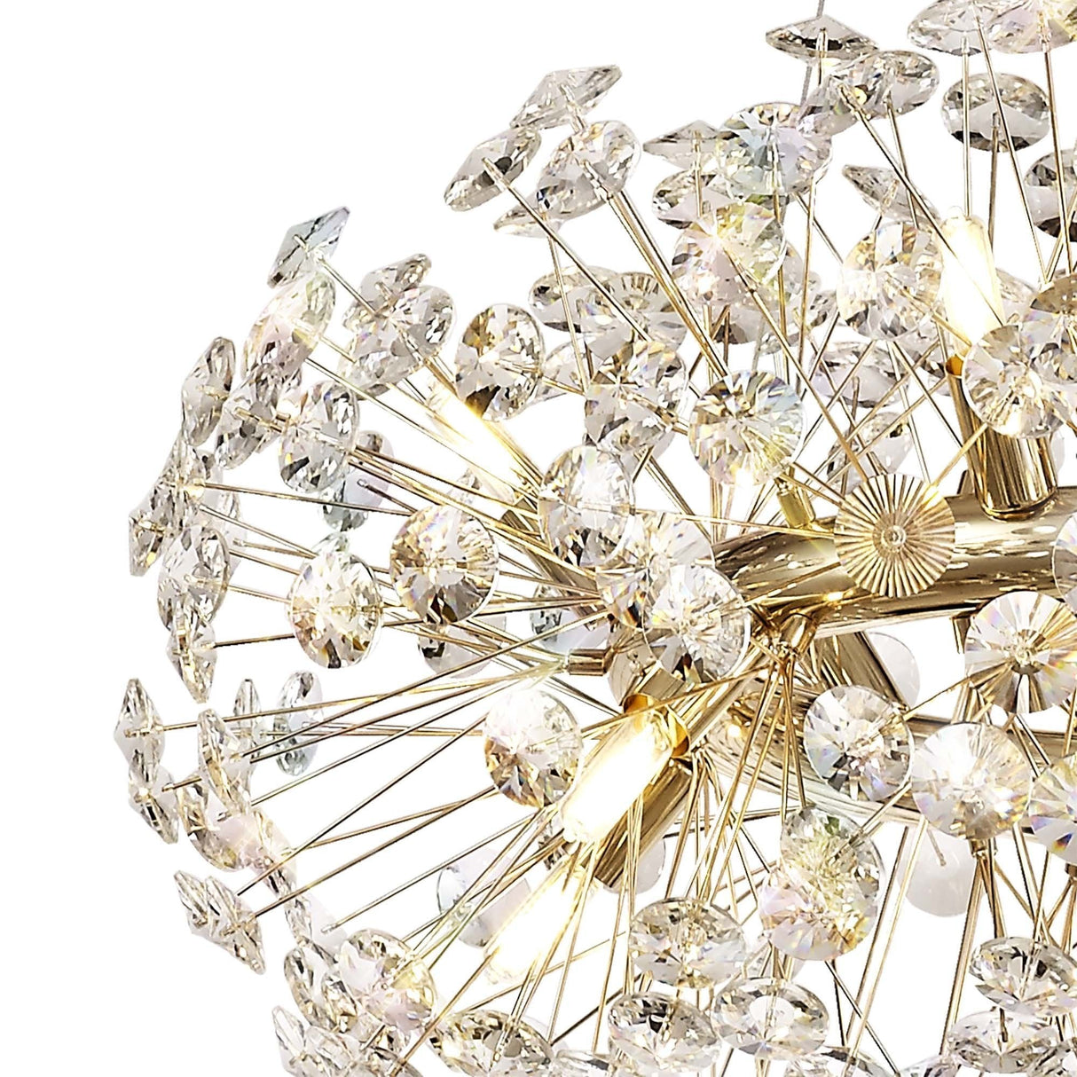 Glamourous 12-Light French Gold Crystal Pendant Chandelier