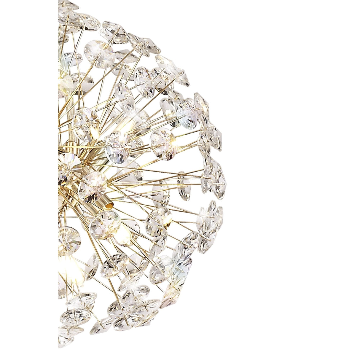 Glamourous 12-Light French Gold Crystal Pendant Chandelier