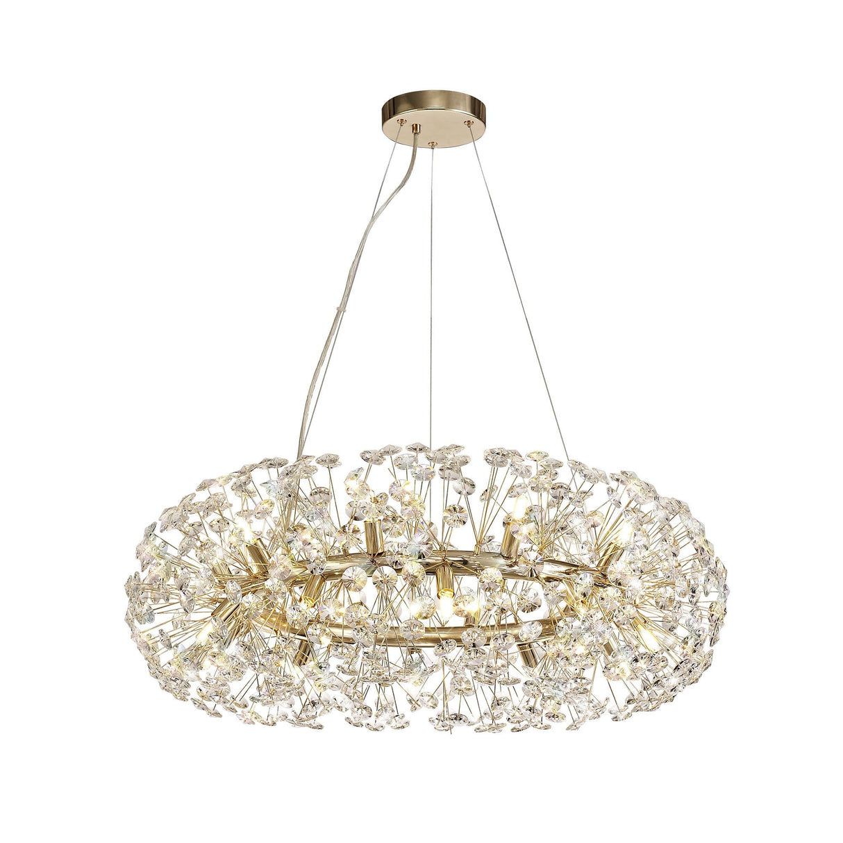 Elegant 20-Light Crystal Chandelier in French Gold Finish
