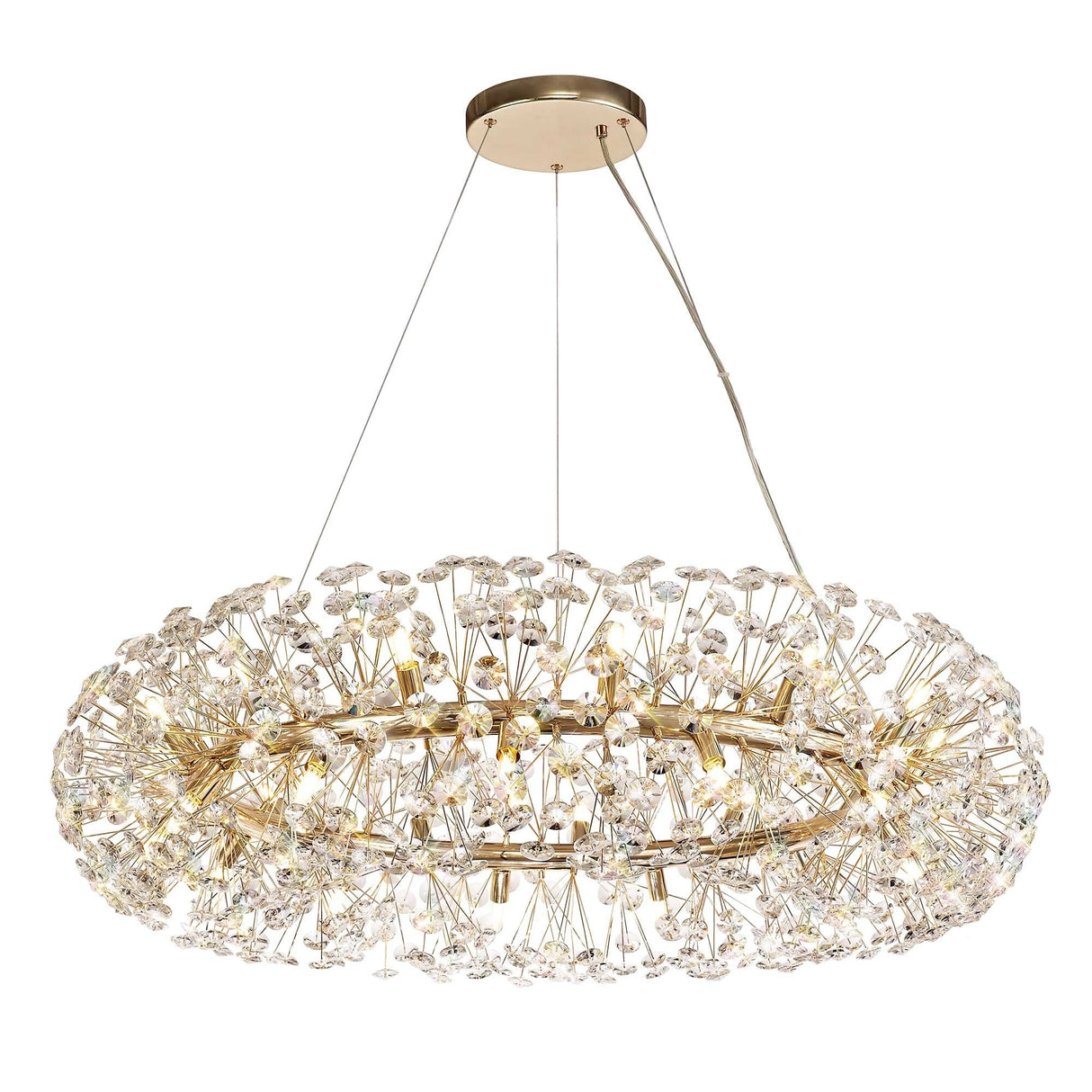 Luxurious 26-Light French Gold Crystal Pendant Chandelier