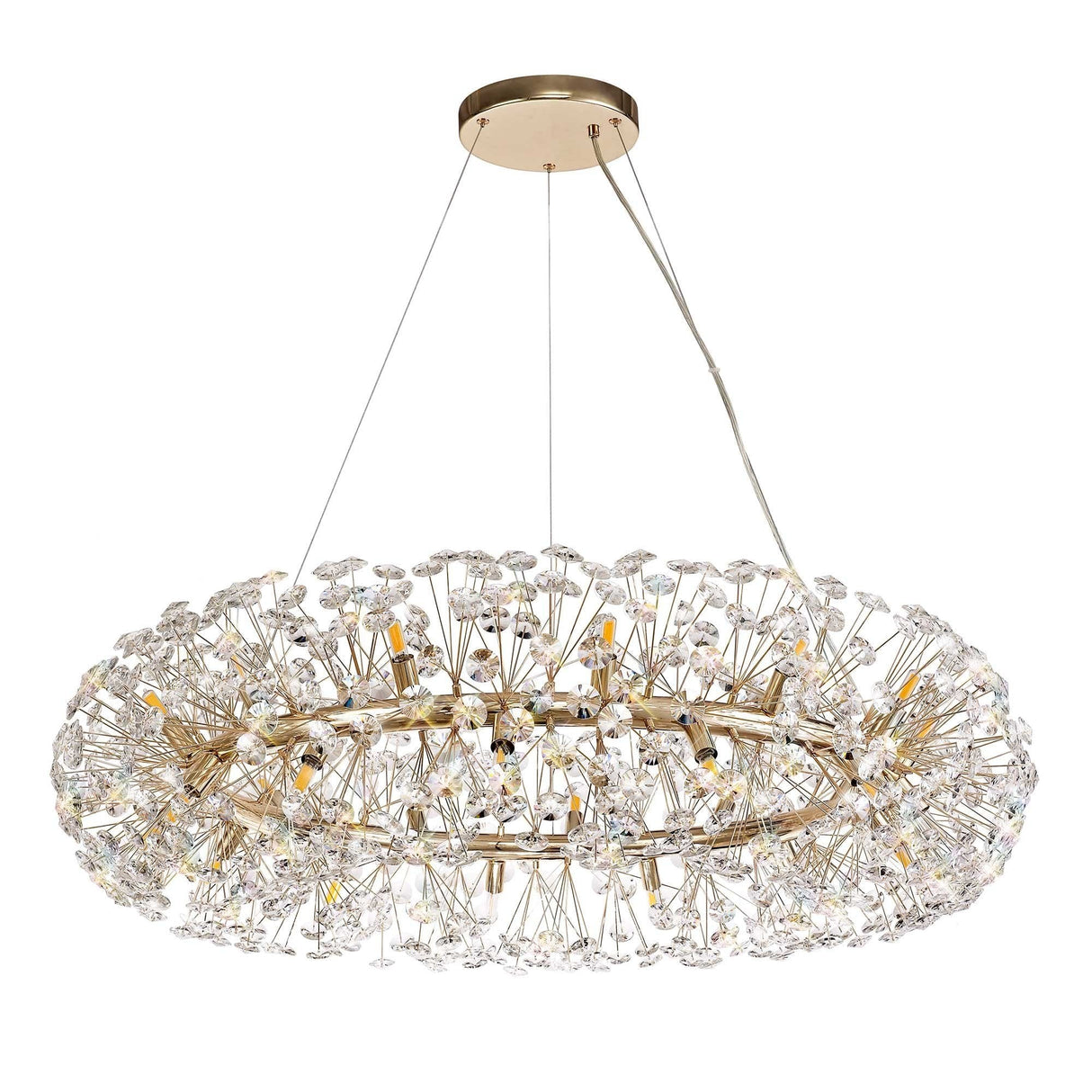 Luxurious 26-Light French Gold Crystal Pendant Chandelier