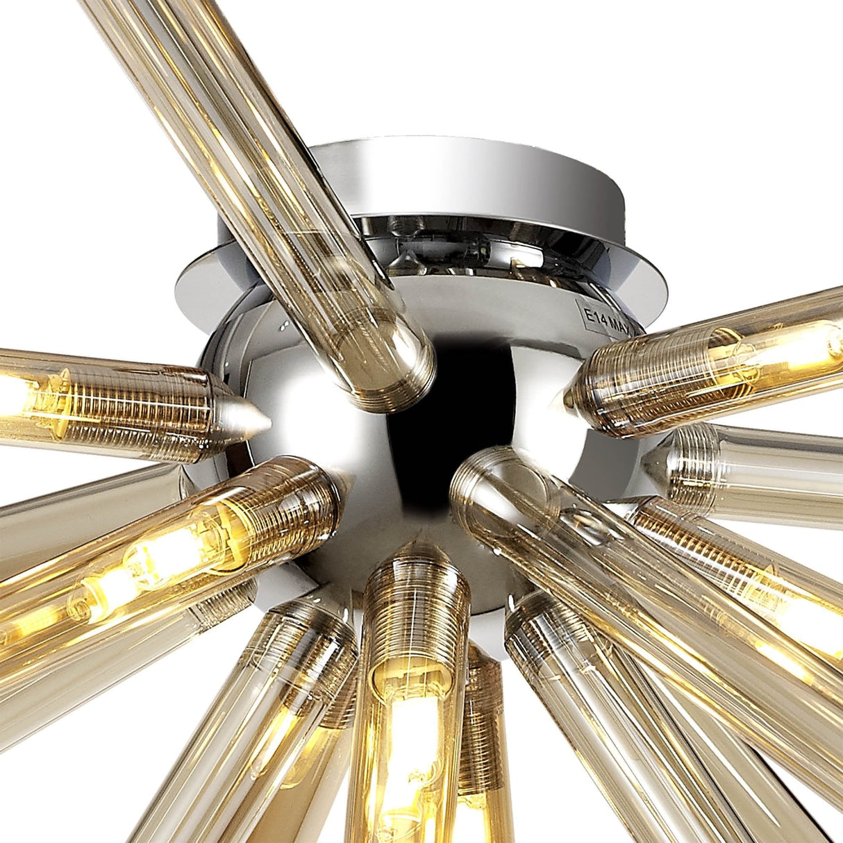 Elegant Amber & Champagne Semi-Flush Ceiling Light with Polished Chrome Finish